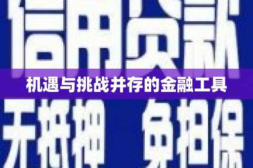 连平机遇与挑战并存的金融工具