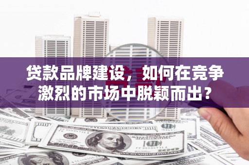 连平贷款品牌建设，如何在竞争激烈的市场中脱颖而出？
