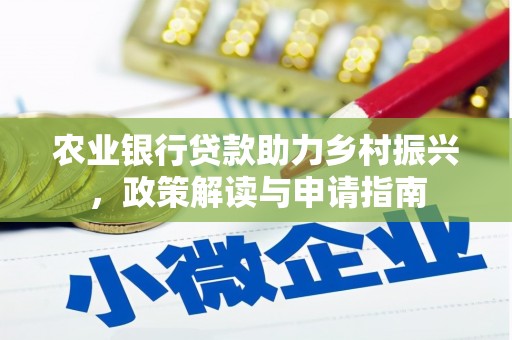 连平农业银行贷款助力乡村振兴，政策解读与申请指南