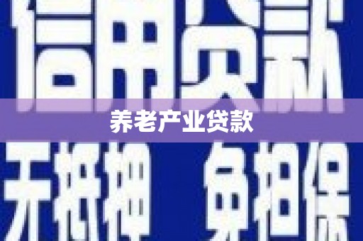 连平养老产业贷款