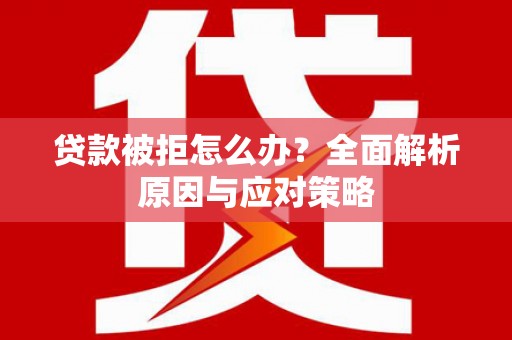 连平贷款被拒怎么办？全面解析原因与应对策略